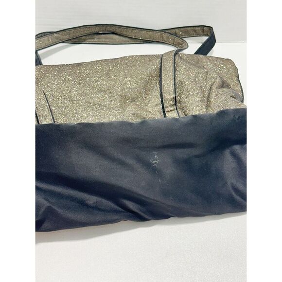 Victoria's Secret Women's Weekender‎ Metallic Glitter Tote Bag Gold Black - Picture 6 of 14